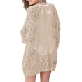 thumbnail image 3 of Womens Crochet Cardigan Sweater Boho Style Oversized Open Front Outwear, 3 of 4