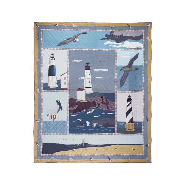Lighthouse By Bay Quilt (Queen)