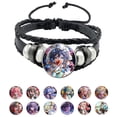 thumbnail image 2 of Genshin Impact Cosplay Prop Snap Button Bracelet, joyería de Anime hecha a mano, brazalete Punk negro multicapa, regalo para mujeres y hombres, 2 of 5
