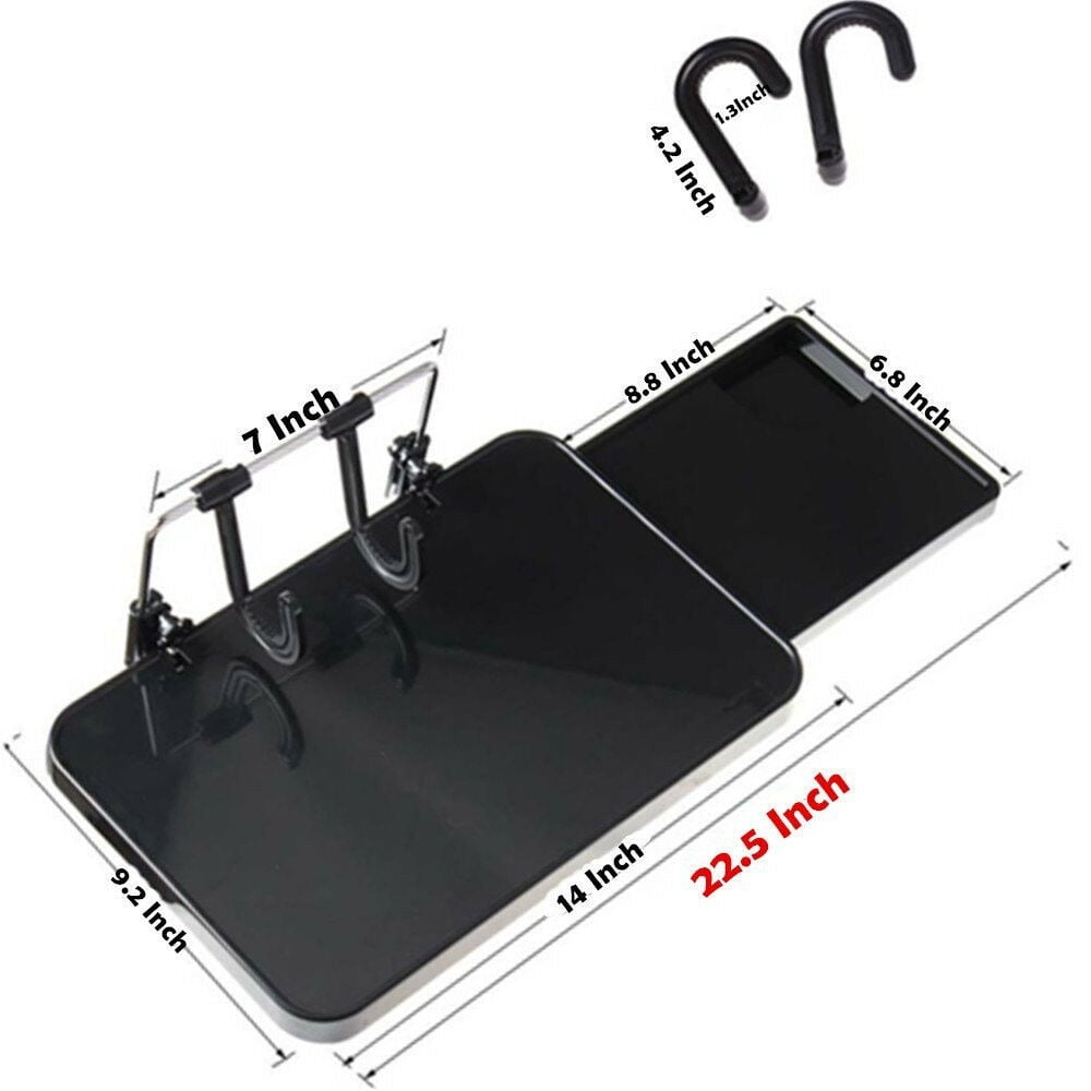 Zyutaosan Multifunctional Foldable Car Steering Wheel Back Seat Tray Table Desk Mount With Drawer For Tablet Pc Laptops Books Mobile Phones Dinner Food Drink Universal