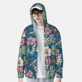thumbnail image 3 of Fotbe Colorful Flowers Men's Women's UPF 50+ Sun Protection Jacket Hooded Cooling Shirt with Pockets Hiking Outdoor Performance-, 3 of 8