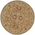 thumbnail image 6 of SAFAVIEH Anatolia Tracy Traditional Wool Area Rug, Tan/Ivory, 4' x 4' Round, 6 of 10