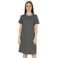 thumbnail image 1 of Inkmeso Robe T-Shirt d'Été Décontractée Unie pour Femmes, Coupe Ample, Tunique à Manches Courtes, Robe de Nuit, 1 of 7