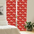 thumbnail image 2 of Ambesonne Asia Curtains, Japanese Scales Flowers Circle, Pair of 28"x63", Ruby Persian Orange and Rust, 2 of 5