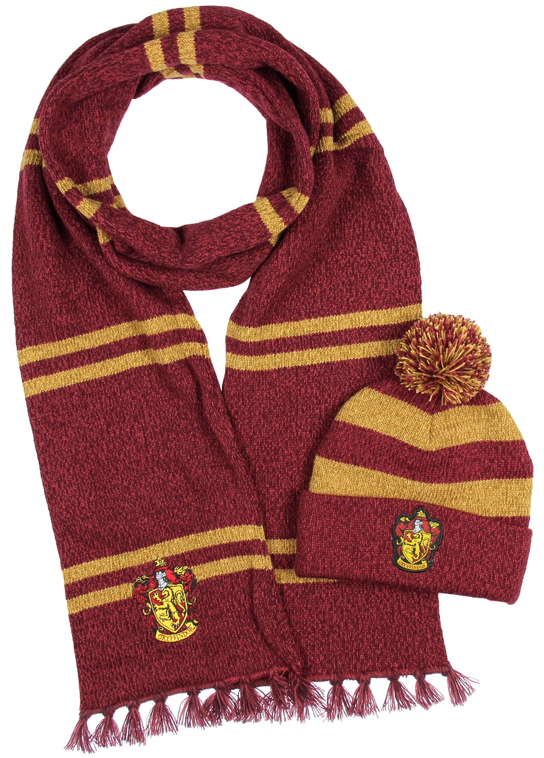 Official Harry Potter Hogwarts Knit Hat and Scarf Set Beanie Unisex One Size 
