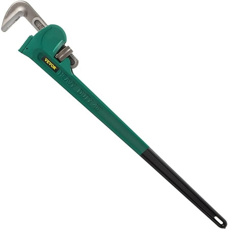

VEVORbrand Heavy-Duty Straight Pipe Wrench 48 Pipe Wrench High Hardness and Wear-resistance Adjustable Plumbing Pipe Wrench 4.3 Jaw Capacity Straight Handle Plumbers Tool