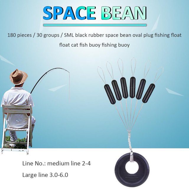 Pesca Juego de 60 uds de 10 tapones de goma para frijoles espaciales para pesca de carpa (cilindro L) Ehuebsd Para Estrenar