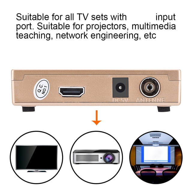 RF to Converter Analog TV Receiver Adapter with Remote Control, 251 Channel TV Programs, Suitable for TV Sets with Input Port, for Projectors, Multimedia Teaching
