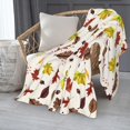 thumbnail image 6 of Fall Decor Throw Blanket: Autumn Luxury Soft Warm Lightweight Leaves and Berries Fuzzy Cozy Throw Blankets for Living Room Sofa Couch Bed Chair- Red Yellow Brown 40" x 50", 6 of 7