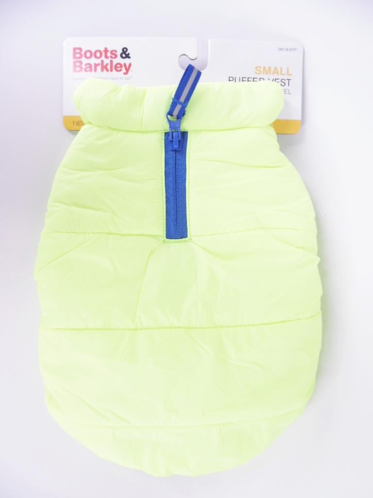 Boots & Barkley Dog Pet Puffer Jacket Neon Vest Limelight Pet