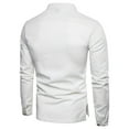 thumbnail image 3 of COSFO White Men Shirts Henley Long Sleeve Casual Button Solid Pullover Men's T-Shirts, 3 of 4