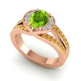thumbnail image 2 of Diamond-Capitals 2.35 Carat Oval Cut Peridot & Citrine Gemstone Sparkle Wedding Ring for her Solid 18K Rose Gold Size 9.5, 2 of 8