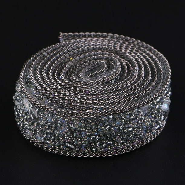 Hotfix Crystal Rhinestone Applique Trim 20mm para vestido, disfraz, suministros de bricolaje gris Hugo Cystal Rhinestone Ribbon