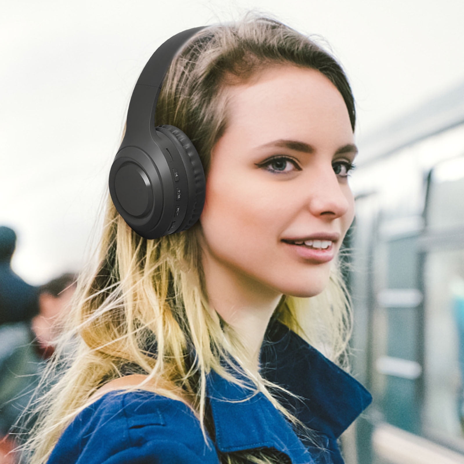 LACKUST Gradient Noise-Cancelling Bluetooth Headsets,Clearance Noise Cancelling Bluetooth Headphones for Kids,Superior Battery Life,Remote Control,Black