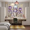 thumbnail image 6 of Curtains 84 Inches Long 2 Panels, Purple Iris Grommets Window Treatment Curtain, Spring Vintage Flowers Butterfly Leaves Khaki Thermal Curtains Drapes for Living Room/Bathroom, 6 of 9