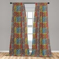 thumbnail image 5 of Ambesonne Cartoon Curtains, Sketch Amsterdam, Pair of 28"x95", Multicolor, 5 of 5