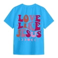 thumbnail image 5 of Girls Graphic Shirts Oversized Sunshine T Shirt Short Sleeve Tee Tops Cute Trendy Girls Clothes,Sky Blue, 5 of 6