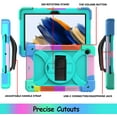 thumbnail image 5 of LTROP Case for Samsung Galaxy Tab A8 10.5 Inch 2022 (SM-X200/X205/X207), Galaxy Tab A8 Case, Protective [Hand Shoulder Strap] [Swivel Stand] Kids Case for Samsung Galaxy Tab A8 10.5” 2022, Aqua Teal, 5 of 9