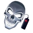 thumbnail image 3 of Face Shield Halloween LED Luminous Full Face Guard Shield Halloween Glowing Prop Horror Skeleton Head Cosplay Party Prop, White, 3 of 7