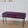 thumbnail image 6 of Home Soft Things Super Soft Faux-Fur Upholstered Bench Ottoman, Blackberry, 46"x16"x22", 6 of 6