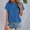 Blue, variant on Tittly T Shirts for Women Spring Tops for Women Women's Spring Summer Solid Color Hollow Breathable Round Neck Loose Short Sleeved T Shirt Top Tshirts Shirts Basic Tees Coffee S