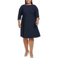 thumbnail image 1 of Tommy Hilfiger Womens Textured Shift Dress, Blue, Plus Size, 18W, 1 of 1