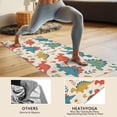 thumbnail image 4 of Beige Cartoon Dinosaurs Flowers Pattern Hot Yoga Mat Towel Non Slip for Hot Yoga - Quick-Drying Yoga Mat Cover with 4 Corner Pockets with Travel Bag - Hot Yoga Towel Non Slip 70"x26", 4 of 6
