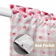 thumbnail image 4 of Valentine's Day Swag Curtains for Kitchen/Bedroom/Living Room, Pink Romantic Truck Love Roses Red Plaid Scalloped Curtains 63 Inch Long, Window Swag Topper Curtains Valances 2 Panels Set 36"x63", 4 of 8