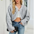 thumbnail image 6 of Faux Fur Coats for Women Short Coat Jacket Winter Long Sleeve Casual Fashion Solid Outerwear, 6 of 9