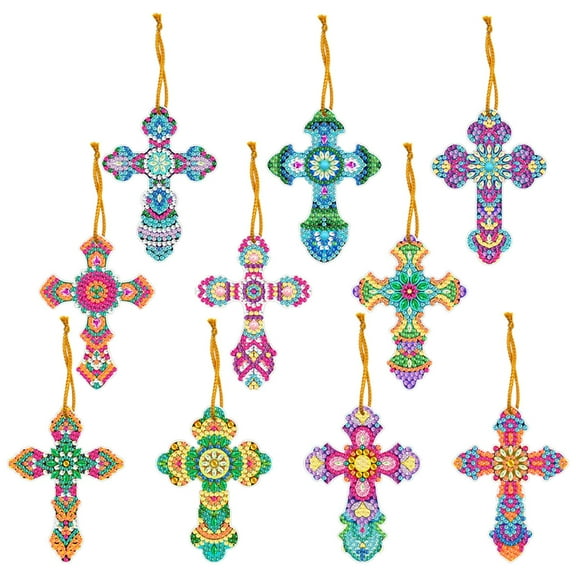10 Pcs Cross Hanging Kits Diy 5D Home Wall Decoration