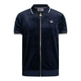 thumbnail image 5 of Fila Terry Velour Zip Polo Shirt, Blue, 5 of 5