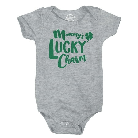 Funky Infant Clothes - Baby Mommy's Lucky Charm Funny Irish Shamrock St. Patrick's Day Infant Bodysuit