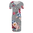 thumbnail image 5 of Taqqpue Women's Maternity Dress Short Sleeve Crew Neck Bodycon Wedding Guest Pregnancy Dresses Printed Fitted Stretch Maternity Clothes Summer Boho Baby Shower Photoshoot, 5 of 6