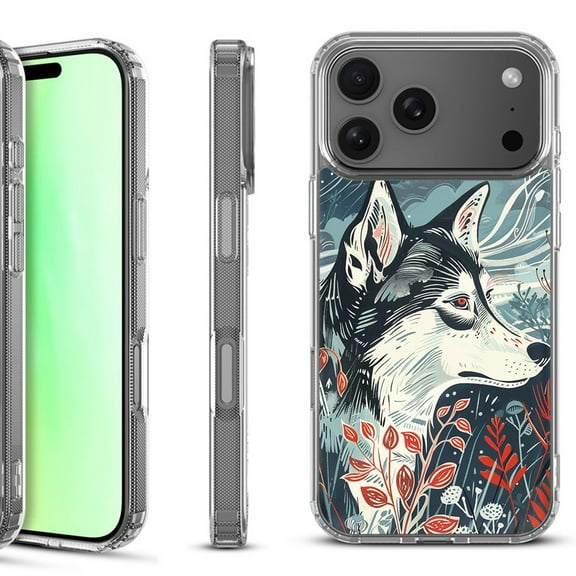 For iPhone 17 Pro Shockproof Protective Phone Case, by OneToughShield - Calm Husky