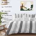 thumbnail image 3 of 3 Piece Grey Striped Duvet Cover Set Full Size, Microfiber Comforter/Quilt Cover with Corner Ties and 2 Pillowcases, Minimalist Farmhouse Stripe All Season Soft Bedding with Zipper Closure, 3 of 8