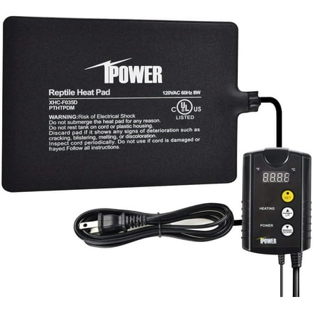 iPower 6"x 8" Reptile Heating Pad Under Tank Terrarium Heat Mat with Digital Thermostat