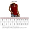 thumbnail image 5 of Blusa de verano para mujer, color rojo vino, cuello en V, sin mangas, con encaje recortado, blusa para mujer, color rojo vino XXL, 5 of 5