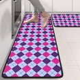 thumbnail image 2 of Kitchen Rugs Sets Of 2,Pink Purple Checkered Pattern Anti Fatigue Kitchen Mat Rugs Non Slip Washable,Decorative Kitchen Floor Mats for Kitchen,Sink,Laundry,17"x47"+17"x47", 2 of 5