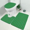 thumbnail image 2 of Green Bigfoot and Campfire Pattern Bathroom Rugs Sets 3 Piece,Toilet Cover Set,Absorbent Non Slip Bathroom Mats Sets with U-Shaped Contour Rug Toilet Rug Set, 2 of 5