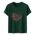thumbnail image 4 of Womens Tops Love Butterfly Printed Short Sleeve Round Neck T Shirt Fashion Top Lightweight Soft Casual Summer Clothing 65% Cotton 35% Polyester 1Pc L Shirts for Women, 4 of 4