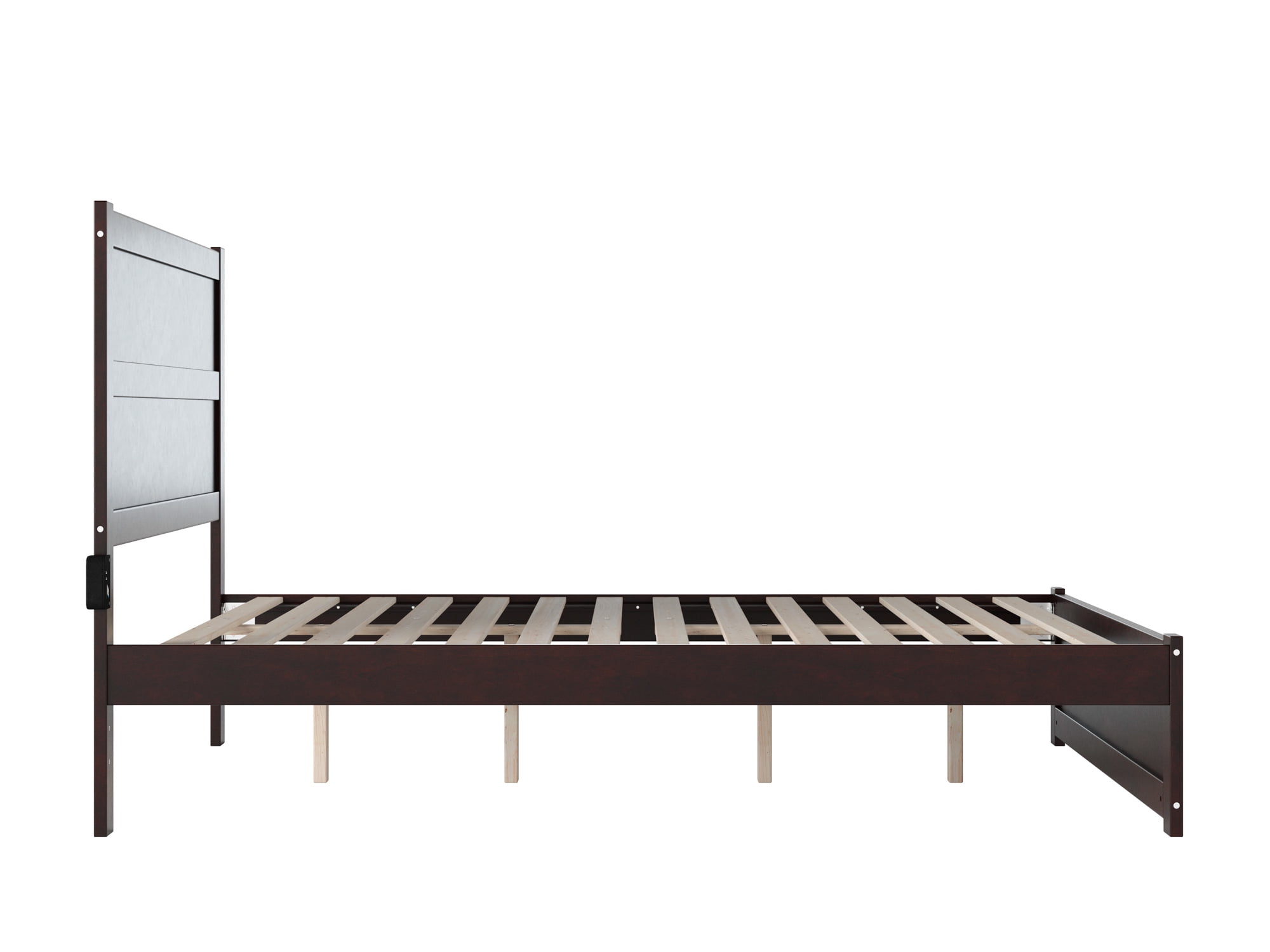 AFI NoHo 14" Queen Wood Platform Bed with Modern Panel Headboard and Footboard, Espresso