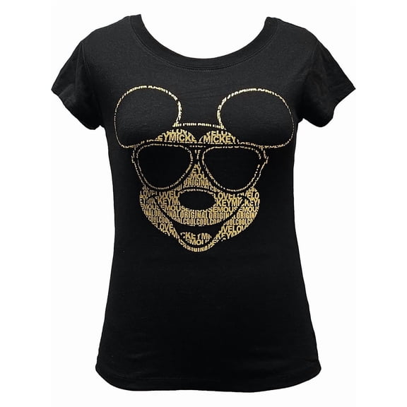 Disney Mickey Gold Foil Adult Baby Tee (Women's), S-XL