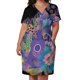 thumbnail image 2 of Composición de ukelele con flores, vestido holgado de bolsillo, vestido para mujer, vestidos de noche para mujer, ropa femenina, vestido morado, 2 of 6