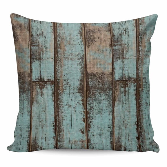 Throw Pillow Covers 20x20 Inch, Retro Wooden Grain Decorative Pillow Cases for Couch Sofa Bed, Farmhouse Vintage Gradient Texture Cotton Linen Square Home Decor Pillowcases with Hidden Zipper