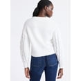 thumbnail image 3 of Free Assembly Women's and Women's Plus Cropped Cable Cardigan Sweater, Midweight, Sizes XS-4X, 3 of 4