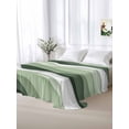 thumbnail image 6 of Sage Green Ombre Flat Sheet Only Twin Size, Soft Breathable Bed Top Sheets for Mattress, Modern Moire Geometric Abstract Luxury Bedding Flat Sheets for Home Hotel Bedroom Bed Protection, 6 of 9