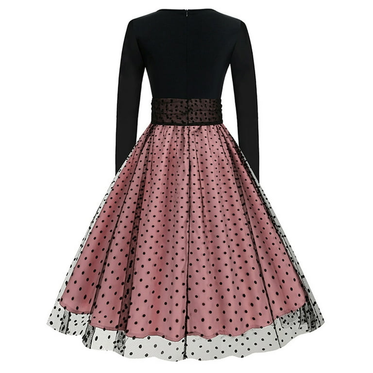 chinese dress ladies Velvet Trim Polka Dot Mini Dress Large main image 0