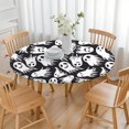 thumbnail image 3 of Black Halloween White Ghosts Round Fitted Tablecloth with Elastic Edge,Dining Table Cover Waterproof,Outdoor Round Tablecloth for Camping,Dining,Indoor and Outdoor, 3 of 7