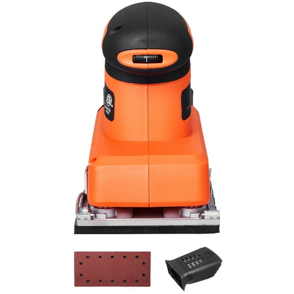 KFFKFF Panel Polisher, Half Sheet 2.5A Electrical Woodwork Tool, Up to 12000RPM Adjustable Speed Finishing Sander, Includes Sandpaper and Dust Container for Timber Smoothing Sanding