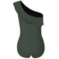 thumbnail image 3 of Hilor Women One Piece Bathing Suits One Shoulder Ruffle Swimwear Tummy Control Monokinis Swimsuits, 3 of 10